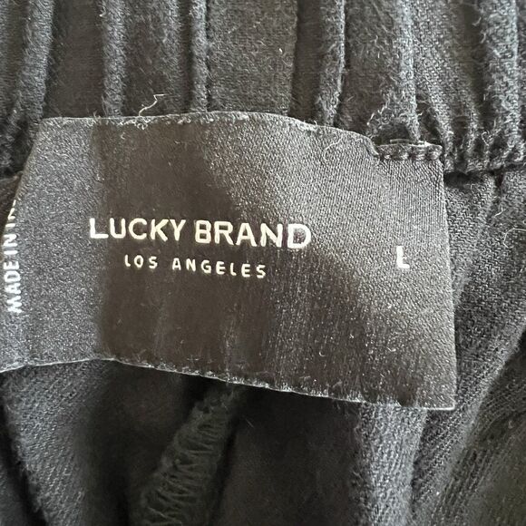 Lucky Brand Cotton Pants Womens Large Black Elastic Waist Drawstring Comfort - Picture 8 of 16